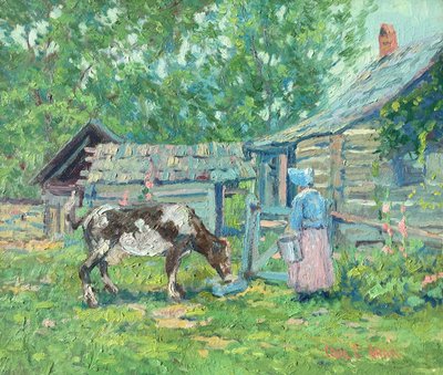 Milking and Feeding Time by Carl Graf